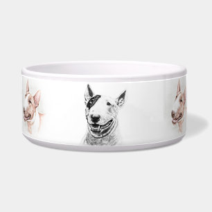 Tigela Arte bonito do cão de bull terrier