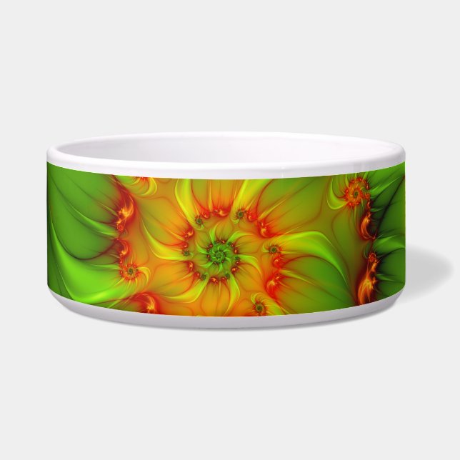 Tigela Arte Fractal Abstrato Colorida Psicodélica (Frente)