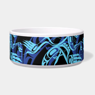 Tigela Arte Nativa Do Pássaro Negro Azul-Águia