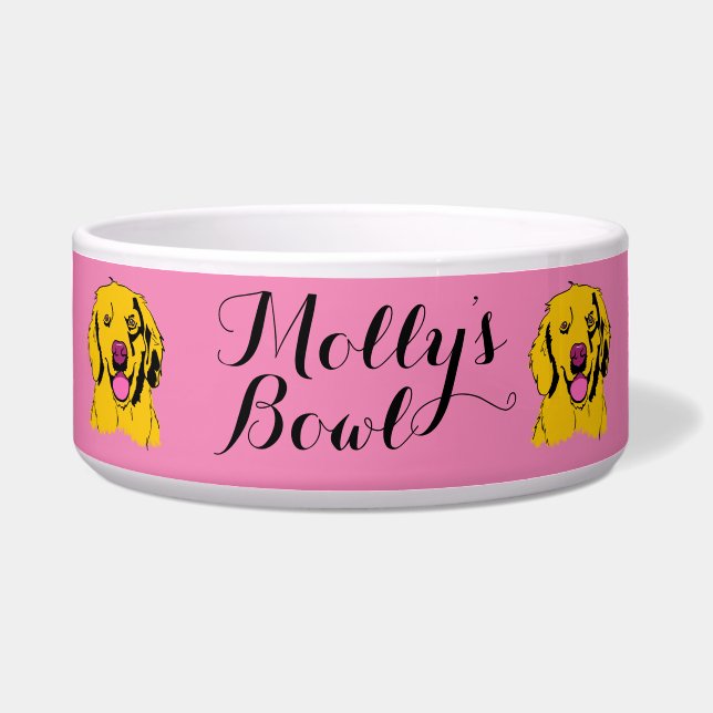 Tigela Arte Pop do Golden Retriever (Frente)