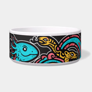 Tigela Arte Tribal da Batalha do Deus Asteca Xolotl com o