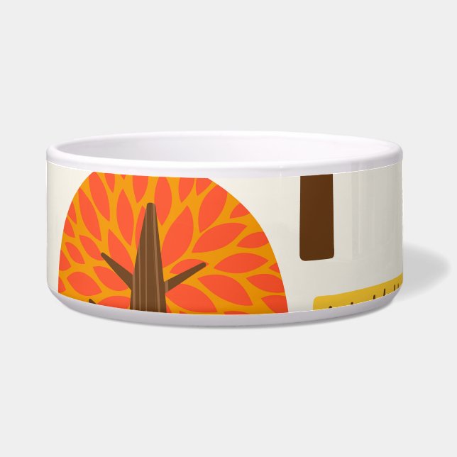 Tigela Árvores de outono, padrão perfeito. (Frente)