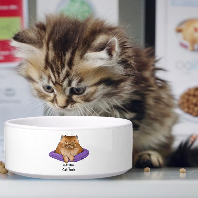 Tigela Atitude engraçada de gato (Criador carregado)