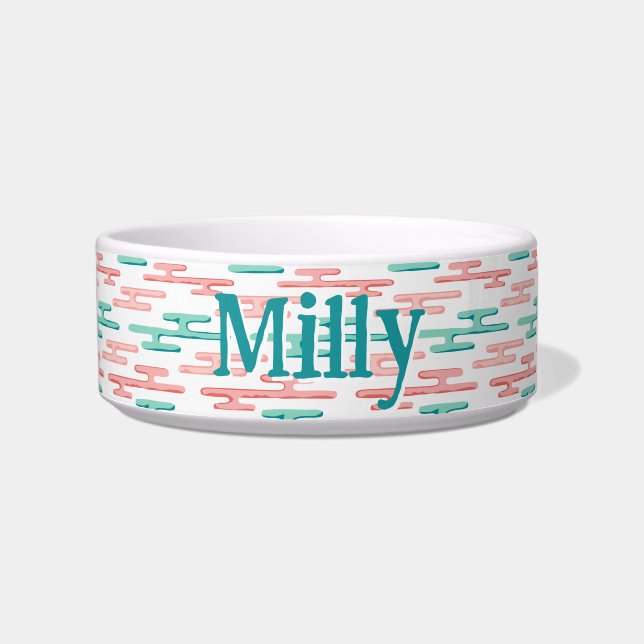 Tigela Auspicious Cloud Bands in Teal and Flamingo (Frente)