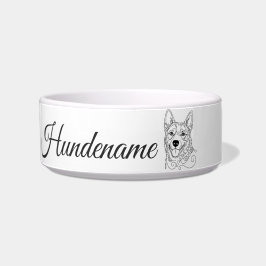 Tigela Australian Cattle Dog Line Art personalized bowl