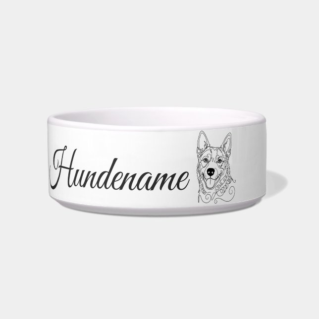 Tigela Australian Cattle Dog Line Art personalized bowl (Frente)