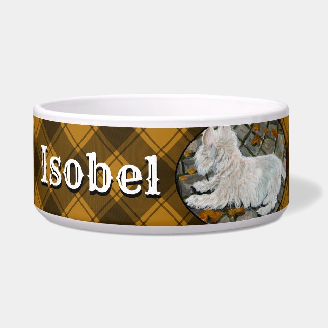 Tigela Autumn Leaves Westie no Pacio (Frente)