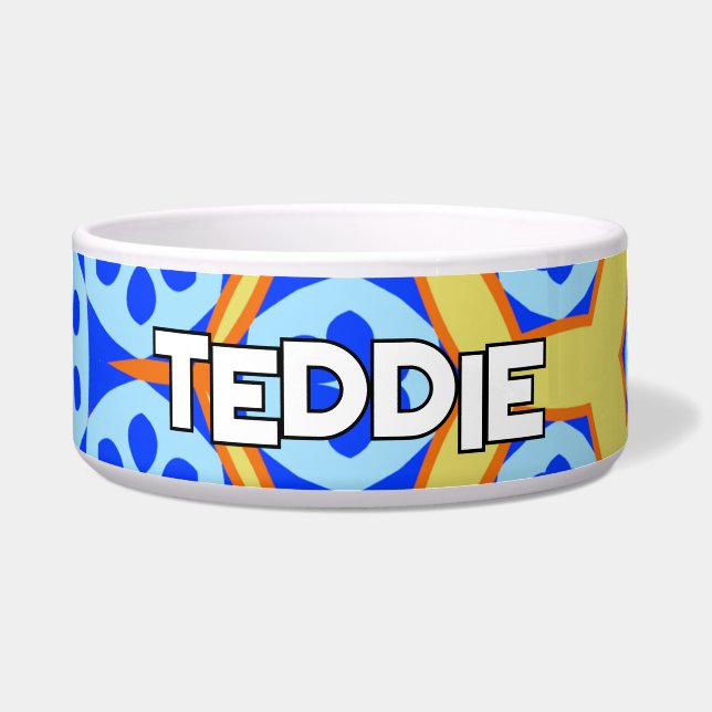 Tigela Azul e Amarelo Floral (Frente)