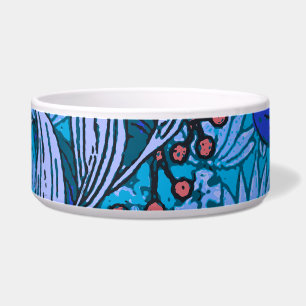 Tigela Azul Floral Antiquado Boho Moderno