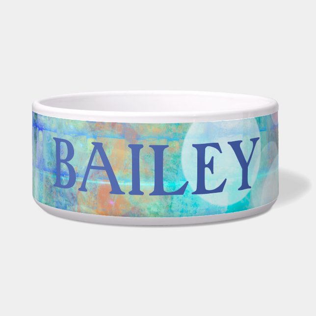 Tigela Azul, Laranja, Amarelo, Arte Abstrato branca (Frente)