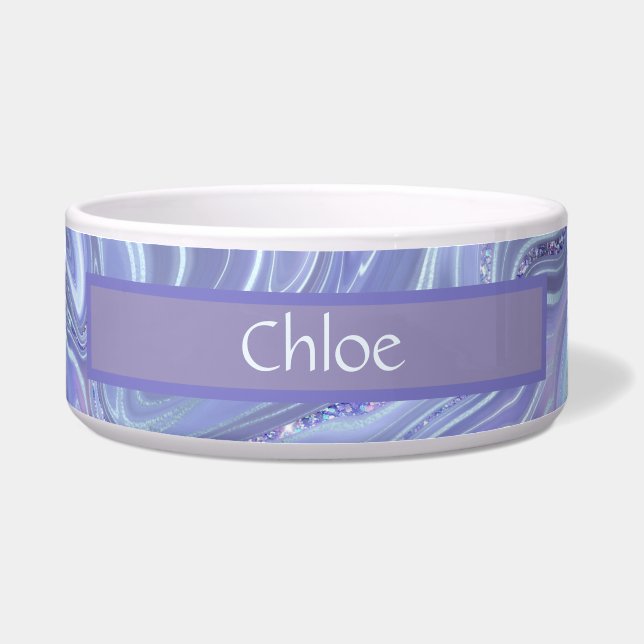 Tigela Azul Púrpura Agato Marble Pet (Frente)