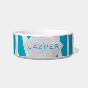 Tigela Azul Zebra e Branco com Monograma