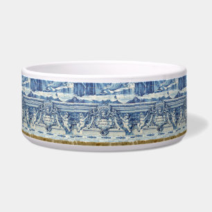 Tigela Azulejos de paredes brancas e azuis portuguesas co