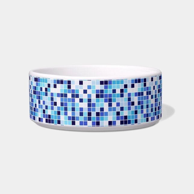 Tigela Azulejos piscinas, Azulejos Mosaicos Azuis, Padrão (Frente)