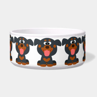 Tigela Bacia bonito do cão de Rottweiler do bebê dos