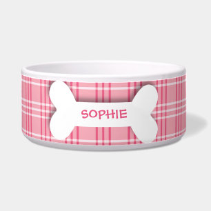 Tigela Bacia cor-de-rosa personalizada dos alimentos para