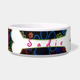 Tigela Bacia customizável do cão do impressão da pata