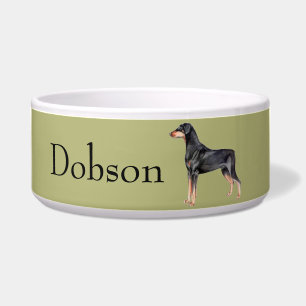 Tigela Bacia customizável do cão do Pinscher do Doberma