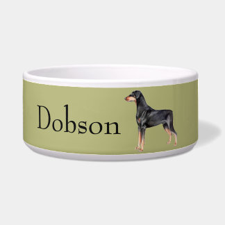 Tigela Bacia customizável do cão do Pinscher do Doberman
