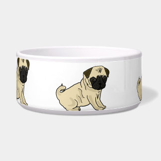 Tigela Bacia da água dos desenhos animados dos Pugs do AL