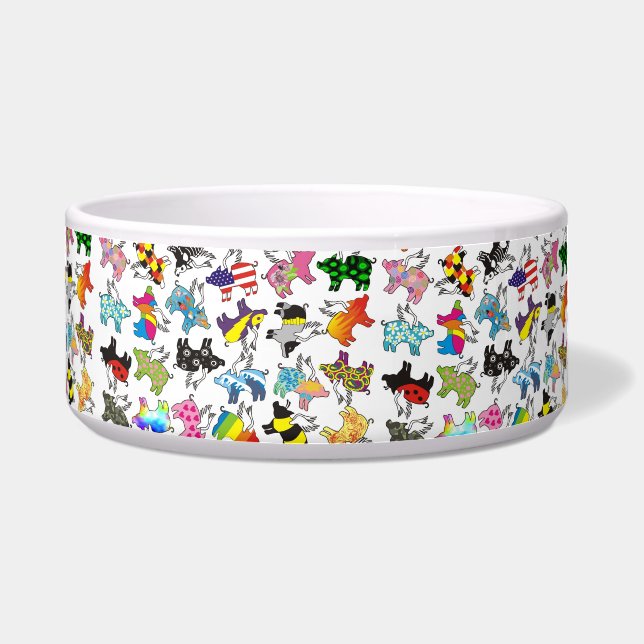 Tigela bacia do animal de estimação do porco do vôo (Frente)