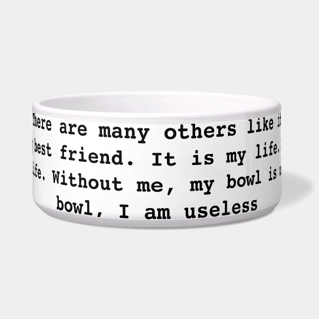 Tigela Bacia do animal de estimação - "Full Metal Jacket" (Frente)