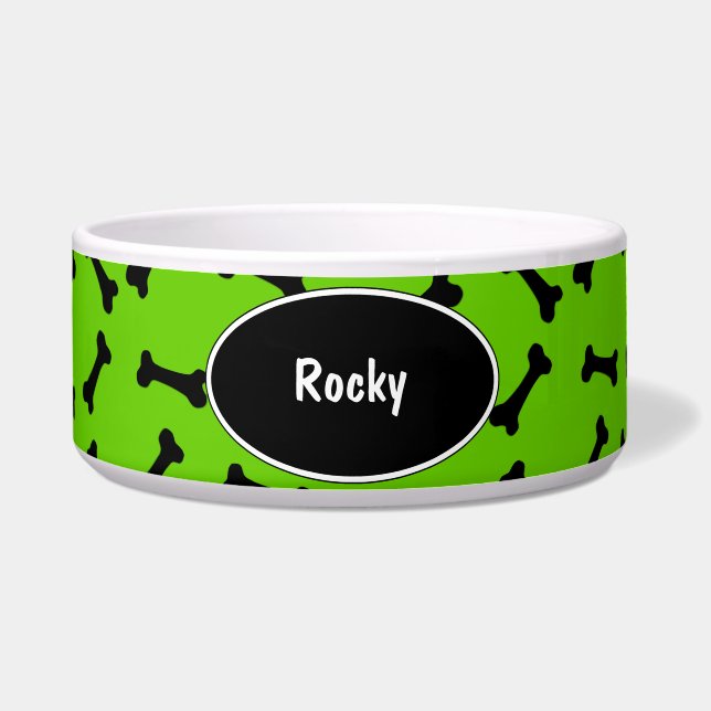 Tigela Bacia do cão dos ossos de cão grande (Frente)