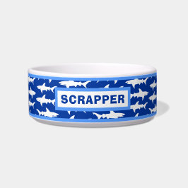 Tigela Bacia engraçada da comida do tubarão para o cão ou