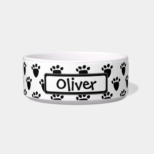 Tigela Bacia personalizada branco do animal de estimaçã