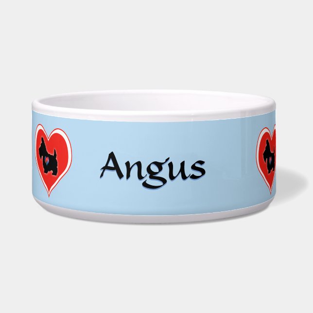 Tigela Bacia personalizada coração do cão do Scottie (Frente)