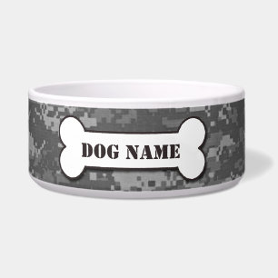 Tigela Bacia personalizada do cão da camuflagem da ACU d