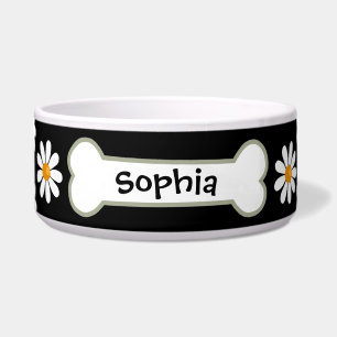Tigela Bacia personalizada do cão da margarida com fundo
