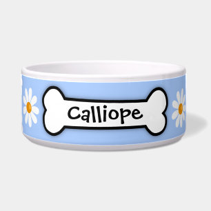 Tigela Bacia personalizada do cão da margarida com fundo