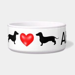Tigela Bacia personalizada do cão do Dachshund