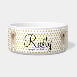Tigela Bacia personalizada/golden retriever do animal de