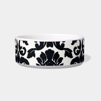 Tigela Bacia preto e branco floral ornamentado do animal