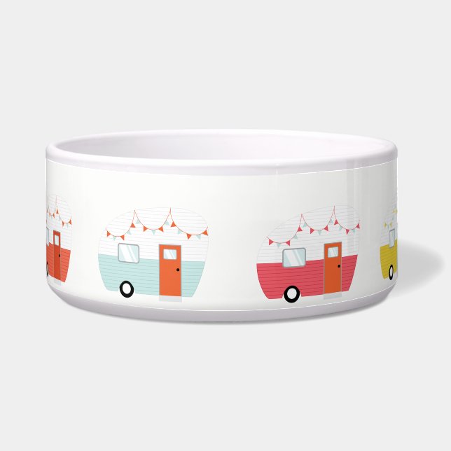 Tigela Bacia retro do animal de estimação do reboque de (Frente)