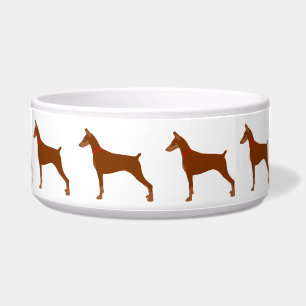 Tigela Bacia revestida vermelha do Doberman