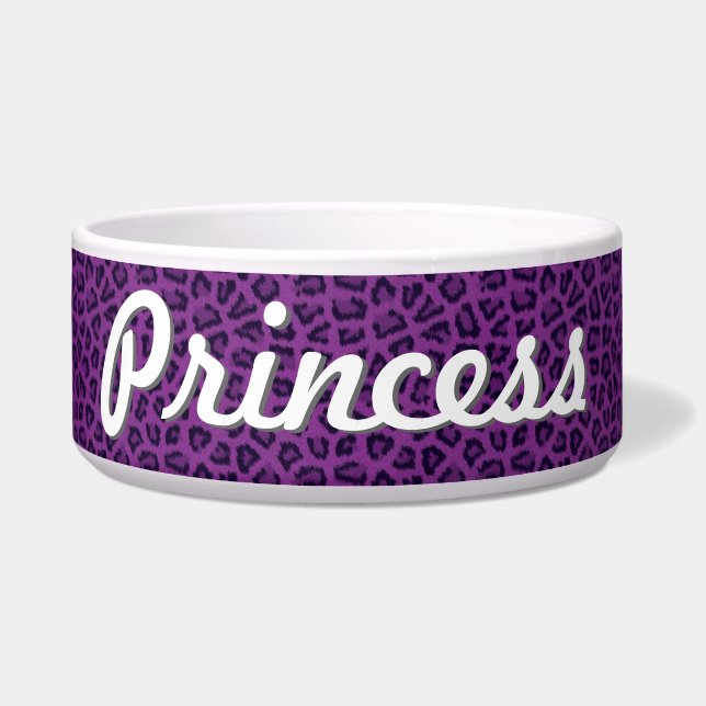 Tigela Bacia roxa do animal de estimação do impressão do (Frente)