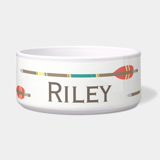 Tigela Bacia tribal do animal de estimação das setas (Frente)