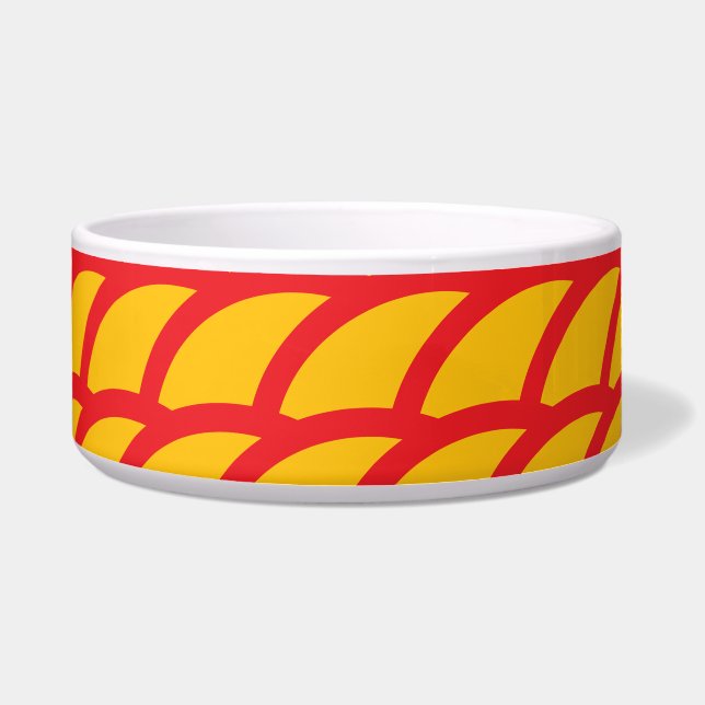 Tigela Balanças de peixe, vermelhas e amarelas (Frente)