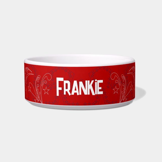 Tigela Bandana Vermelha Retroativa Personalizada (Frente)