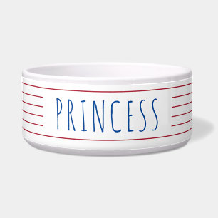 Tigela Bandas náuticas com Pet Azul Branco Vermelho