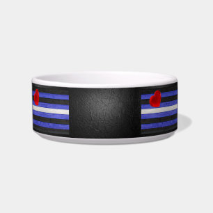 Tigela Bandeira do orgulho de couro de SlipperyJoe azul r
