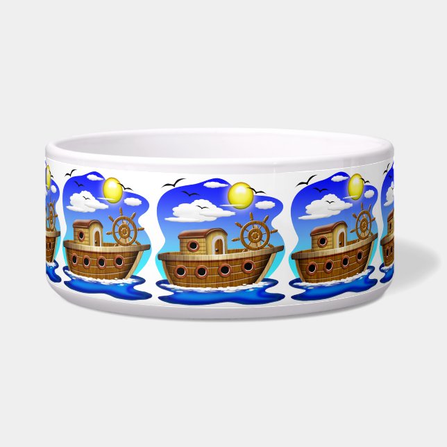 Tigela Barco de Pesca Cartoon  (Frente)