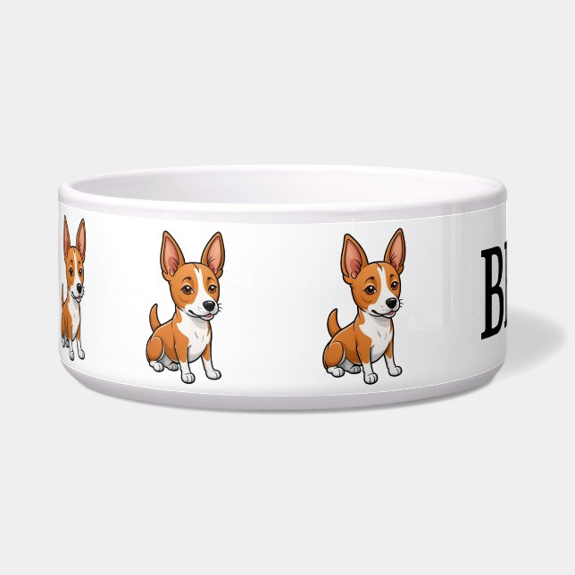 Tigela Basenji Fofo Personalizado (Esquerda)