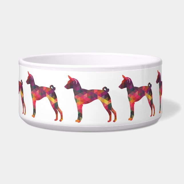Tigela Basenji Geométrico Pattern Silhouette (Frente)