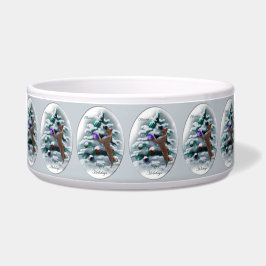 Tigela Basenji Merry Christmas