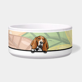 Tigela Bassett hound, comida ou bebida