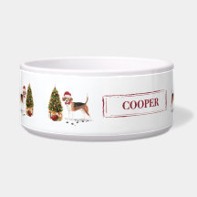 Beagle Engraçado Cachorro de Natal com Árvore